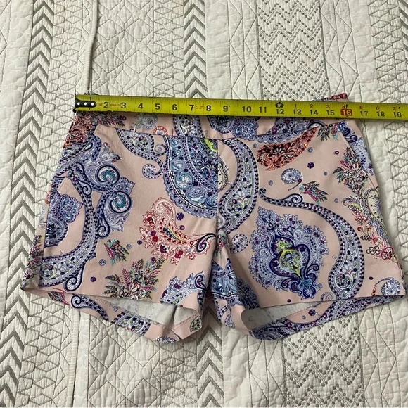 Vibrant Express Paisley Print Shorts SZ 8 - Picture 9 of 9